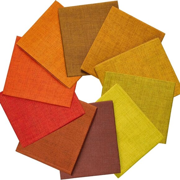 Autumn Hues 10pcs Cotton Quilting Fat Quarters Bundle - Medium Weight, Assorted - Picture 2 of 6